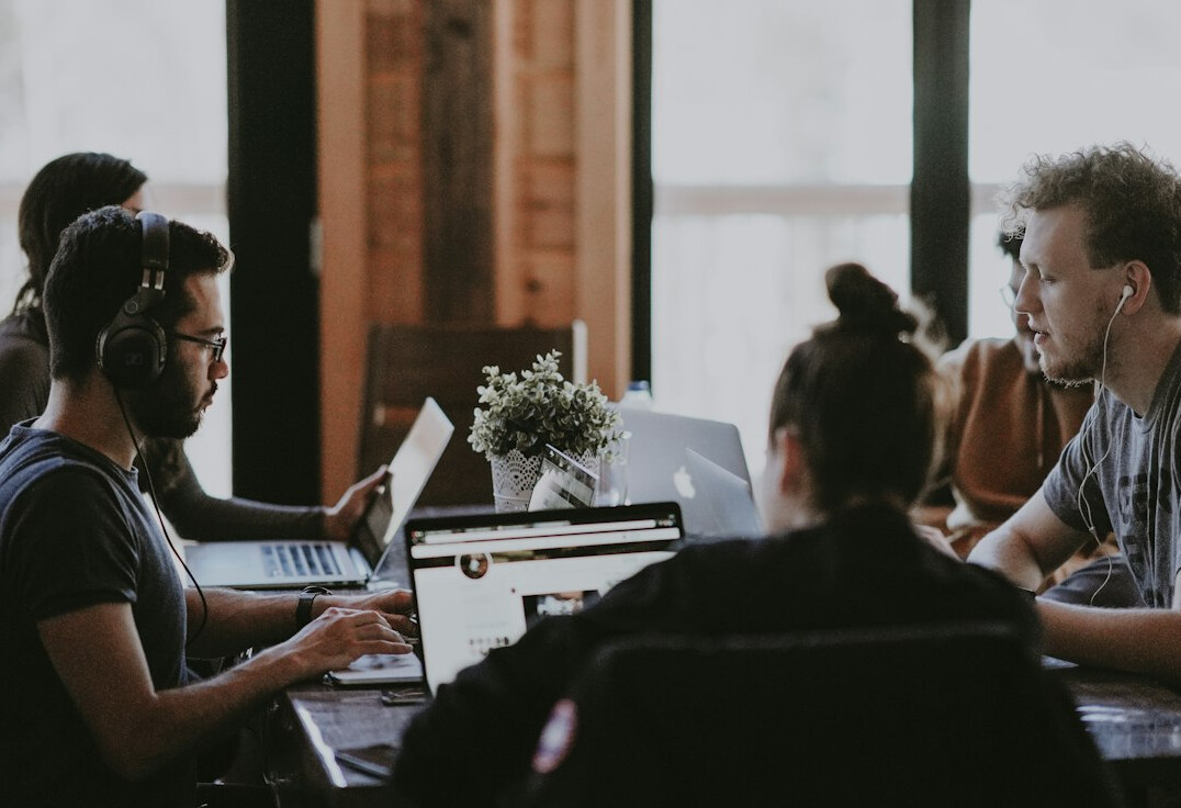 diverse team working together